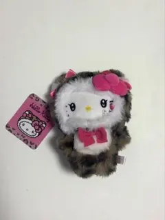 ハローキティ レオパード ぬいぐるみキーホルダー