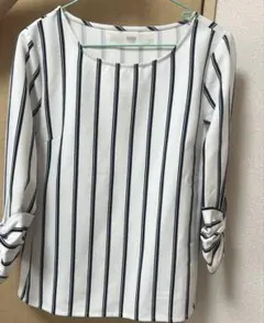 tocco closet ストライプ リボン付き長袖シャツ