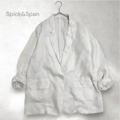 美品スピックアンドスパン リネン エアリージャケット 白25SS サマーのサムネイル