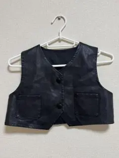 【美品】エコ　レザー　ベスト　男の子　女の子