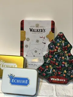 Walker's クリスマスツリー缶　トナカイ柄　ÉCHIRÉ 空き缶　セット