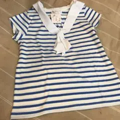 マザウェイズ春夏 120 セーラー風ボーダー半袖