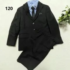 【オリバーハウス】男の子セットアップ120 ストライプ　黒系