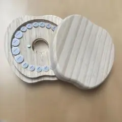 【530】乳歯ケース 木製 クッション材・ピンセット付き