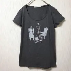 【美品】エフデ 半袖 Tシャツ チャコールグレー コットン 9号 Mのサムネイル