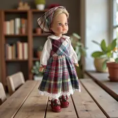 ✻花うさぎ✻チェックのワンピース ミニパオラ