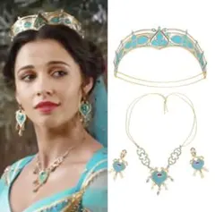 【大人気】3点セット　実写版　ジャスミン　アラジン　ティアラ　イヤリング