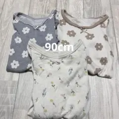 ベビー肌着 長袖 ロンパース 90cm 3枚セット