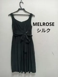 シルクのワンピース　MELROSE ウエストリボン付きAラインドレス