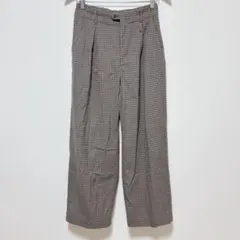 アメリカンホリック チェック柄 ワイドパンツ ブラウン カジュアルパンツ 大きめ