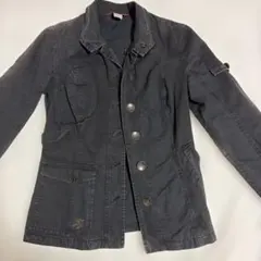 vintage grunge イタリア製 ブラック ミリタリージャケット