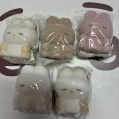 うさぎのねむちゃん フロッキーソフビフィギュア マスコット 全5種類セット