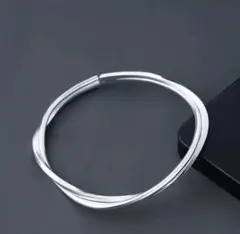 シルバーバングル メンズ レディース ツイスト ナロー ブレスレット