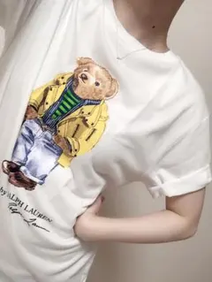 インスタで大人気♡ラルフローレン　ポロベアTシャツカットソー　ホワイト×イエロー