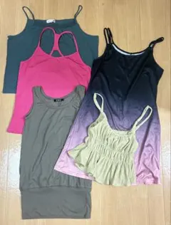 レディーストップス5点セット 夏服 キャミソールまとめ売り