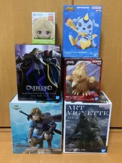 プライズフィギュア 6点セット ゴジラ ゼルダの伝説 オーバーロード デジモン
