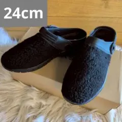 サンダル ボア サボ 軽量 ブラック 24cm レディース メンズ 秋 黒 冬