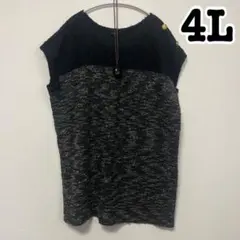 【4L】大きいサイズ♡美品♡配色切替えブークレーゆったりチュニックワンピ♡