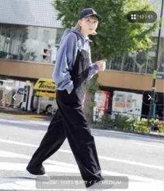 ウィゴー　コーデュロイ　オーバーオール　黒