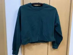 ZARA ダークグリーン クロップドスウェット y