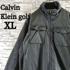 希少✨カルバンクライン ゴルフ ナイロン×ニットギミックドッキングJKT XL