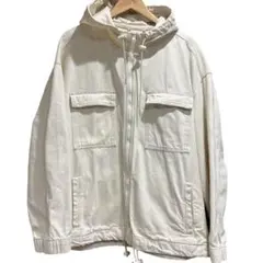 Bershka ホワイト デニムジャケット フード付き Lサイズ