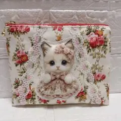 ハンドメイド・ポーチ・パネル生地・犬・いぬ・ポメラニアン・リバティ