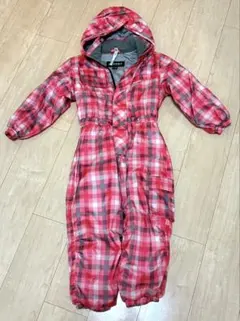 VAXPOT 赤 チェック柄 スキーウエアー【110】