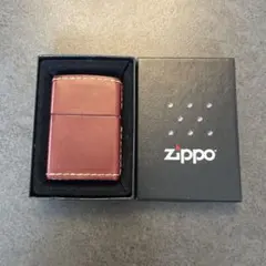 新品】ZIPPO ジッポー ライター 革巻き 本革 ダメージレッド 手縫い 