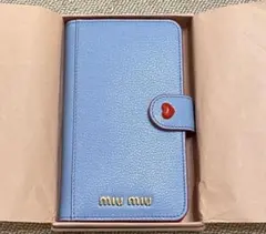 新品未使用★miumiu ミュウミュウ iPhoneケース手帳型ブルー★ハート 楽天市場】ミュウミュウ MIUMIU フォンホルダー スマホケース