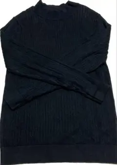 美品❣️GUジーユーリブ編み長袖ニットセーター/黒