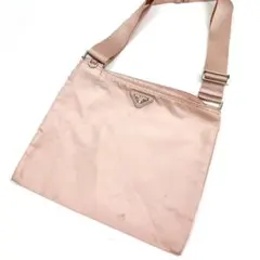 PRADA プラダ ショルダーバッグ サコッシュ ナイロン 三角ロゴ ピンク