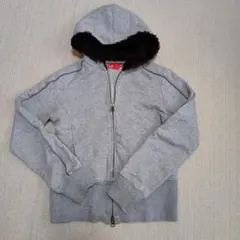 PUMA グレー フード付きパーカー M