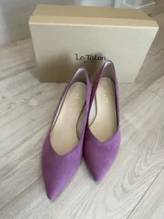 新品Le Talon スエードパンプス パープル24.5cm