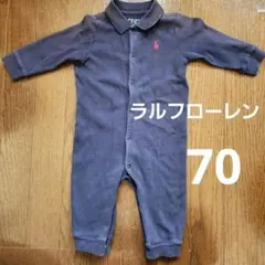 ラルフローレン Ralph Lauren ダークグレー ロンパース 70 長袖