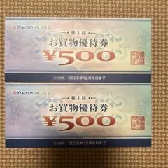 ヤマダ電機 お買物優待券(株主優待券) 2枚(1,000円分)