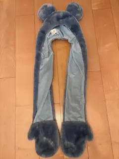 ミッキーマウス 耳付きマフラーキャップ ブルー (ディズニー)