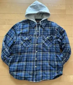 MOOSE CREEK フード付きフランネルシャツアウター 裏地キルティング