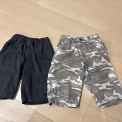 黒と迷彩のハーフパンツ 2点セット
