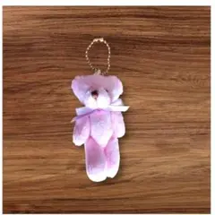 ピンク クマのぬいぐるみ キーホルダー