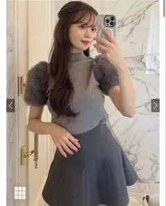 ファースリーブニットトップス[tu1247]