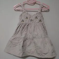 ジャンパースカート 80cm tete a tete 花柄刺繍