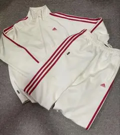 adidas Climalite ジャージ クリーム/レッド ※上着のみ