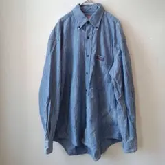 Coca-Cola 長袖デニムシャツ（M）インディゴ ヴィンテージコカコーラ刺繍