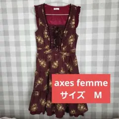 【axes femme】花柄 ノースリーブ ワンピース　サイズM