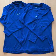 Mizuno 長袖アンダーシャツ 150 ネイビー 2枚セット
