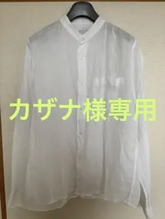 無印良品 フレンチリネンスタンドカラー M 白