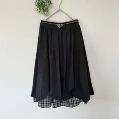 アクシーズファム［F］大人クラシカル◎ユリ紋章刺繍◎チェック柄ドッキングスカートのサムネイル