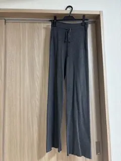 UNIQLO ウォッシャブルニットリブパンツ 丈長め Mサイズ グレー