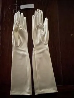 アイボリー サテンウェディンググローブ